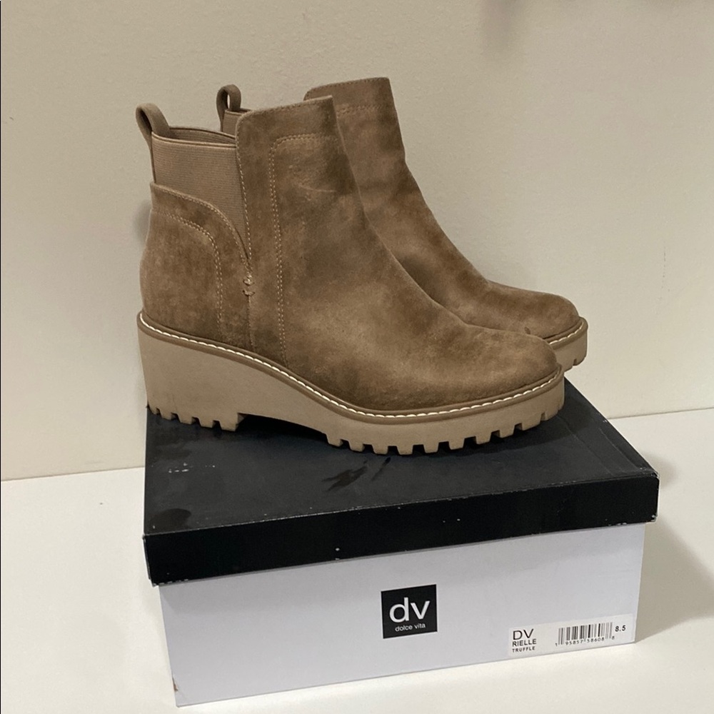 DV by Dolce Vita Tan Ankle Booties with Rugged Sole